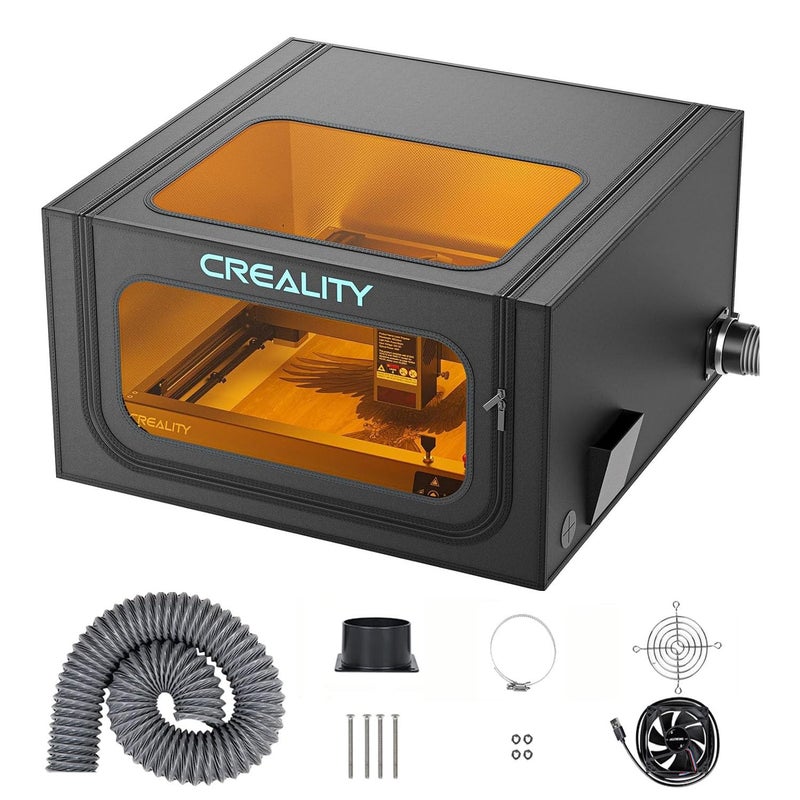 CREALITY FALCON غطاء ليزر كرياليتي 2.0، خيمة واقية عالمية لآلة النقش بالليزر، تناسب معظم آلات النقش بالليزر، حماية للعين، عزل ضد الضوضاء والأبخرة والروائح، 720x720x400 مم - Image 1