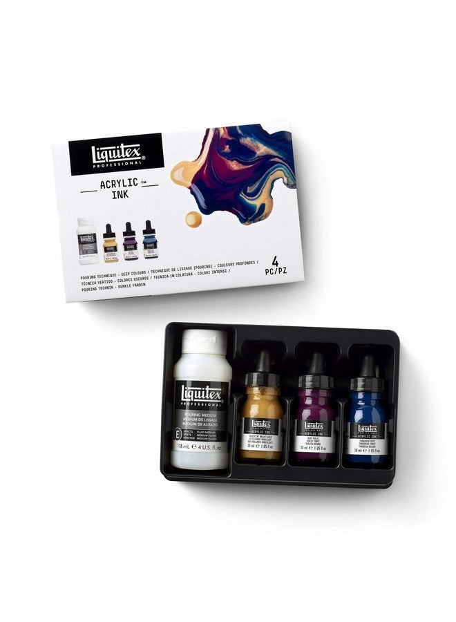 Liquitex Professional Acrylic Ink 1 Oz (30Ml) Pouring Technique Deep Colors Set Of 4 - Image 2