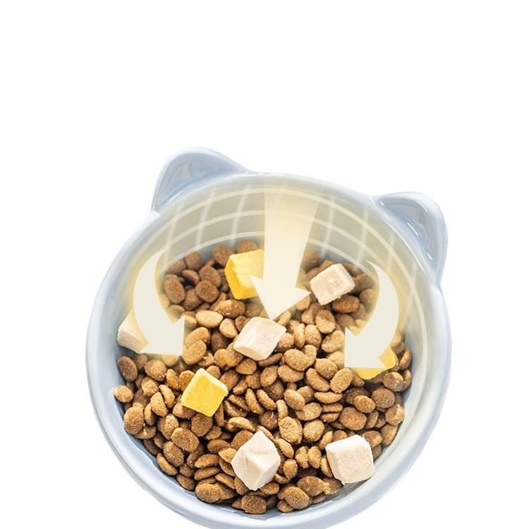White Double Pet Bowl with Raised Stand Tilted Bowl and Anti-Tip Base Food and Water Daily Feeding Indoor Feeding Home Use Pet Feeding Accessory Easy Clean Bowl for Cats and Dogs - Image 5