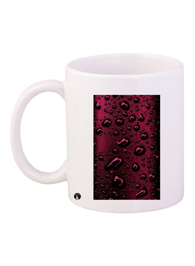 RYN Water Drop Printed Coffee Mug White/Purple/Black 11ounce