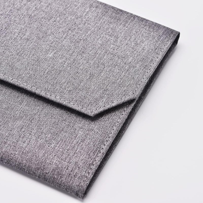 erofa 12 Fountain Pen Case Grey Organizer Pouch Portfolio Waterproof Canvas Pen Holder with Divider Slots - Image 4