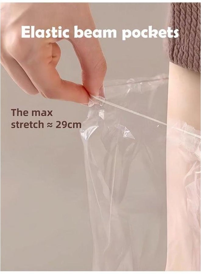 10PCS Disposable Leg Foot Covers, PE Plastic Film for Leg & Foot Mask, Waterproof Transparent Skin Care Sleeves for Men & Women, Home Salon Use - Image 3