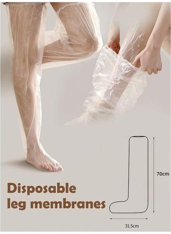 10PCS Disposable Leg Foot Covers, PE Plastic Film for Leg & Foot Mask, Waterproof Transparent Skin Care Sleeves for Men & Women, Home Salon Use - Image 5