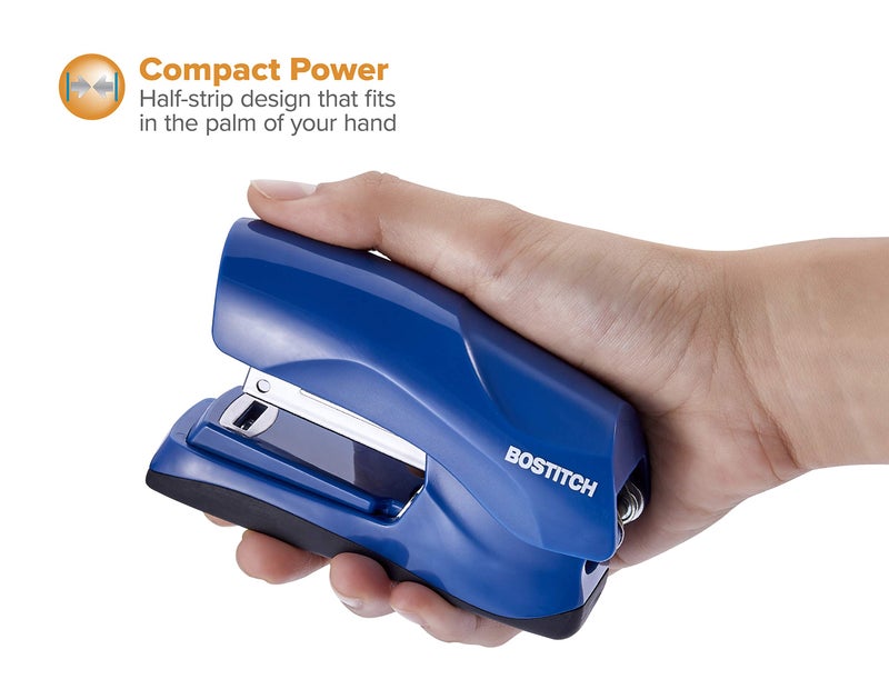 Bostitch Office Heavy Duty Stapler, 40 Sheet Capacity, No Jam, Half Strip, Fits into the Palm of Your Hand, For Classroom, Office or Desk, Navy Blue - Image 2
