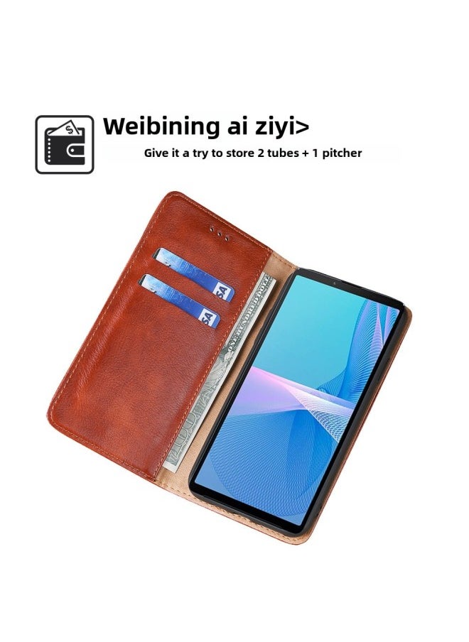 Generic - For SonyFor SonyXZ3 Card Magnetic Suction Phone Case Xperia 1 V Leather Case Card L4 Phone Case-Color:Rose Gold-Applicable Model:For SonyXperia ACE III - Image 1