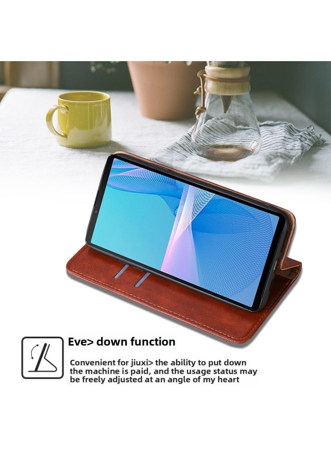 Generic - For SonyFor SonyXZ3 Card Magnetic Suction Phone Case Xperia 1 V Leather Case Card L4 Phone Case-Color:Rose Gold-Applicable Model:For SonyXperia ACE III - Image 1