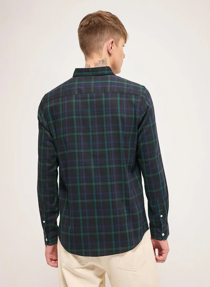 THE BEAR HOUSE Cotton Shirt for Men | Slim Fit, Long Sleeve, Casual or Formal Button-Down | Soft, Breathable Fabric for Work, Everyday, & All-Season Wear in Stylish