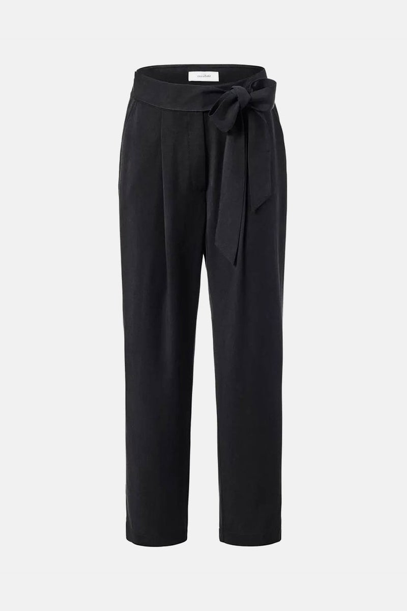 Tchibo Women Straight Leg Plain Casual Pants, Black - Image 2