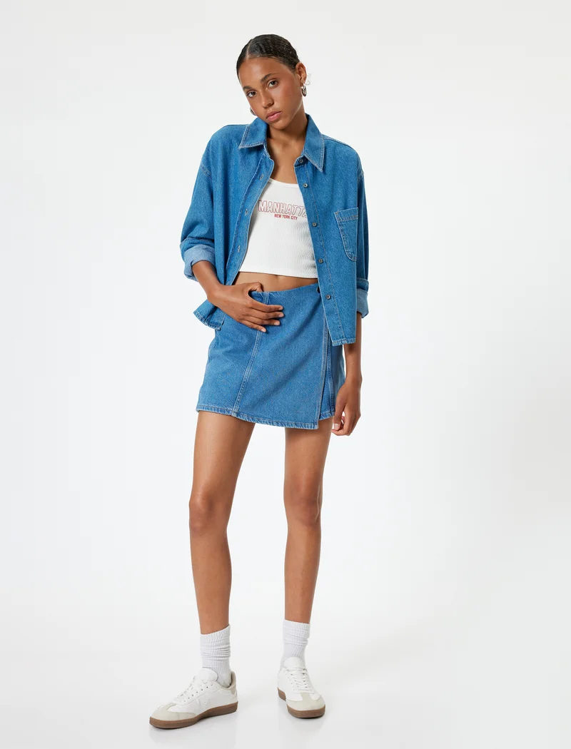 كوتون Mini Denim Skort