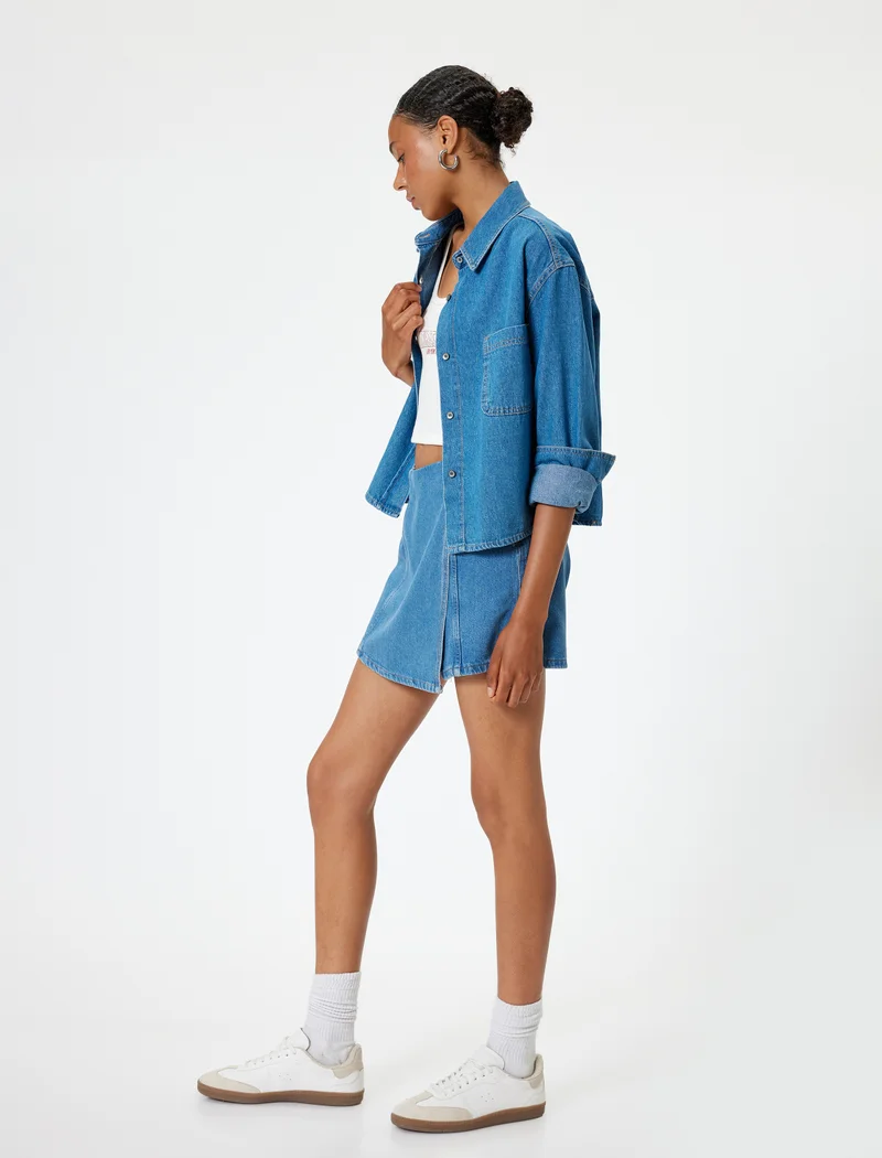 كوتون Mini Denim Skort