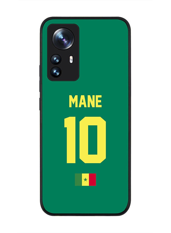 Stylizedd Rugged Black edge case for Xiaomi 12 Pro Slim fit Soft Case Flexible Rubber Edges Anti Drop TPU Gel Thin Cover - Football Team - Senegal Player Name - Mane - Image 1