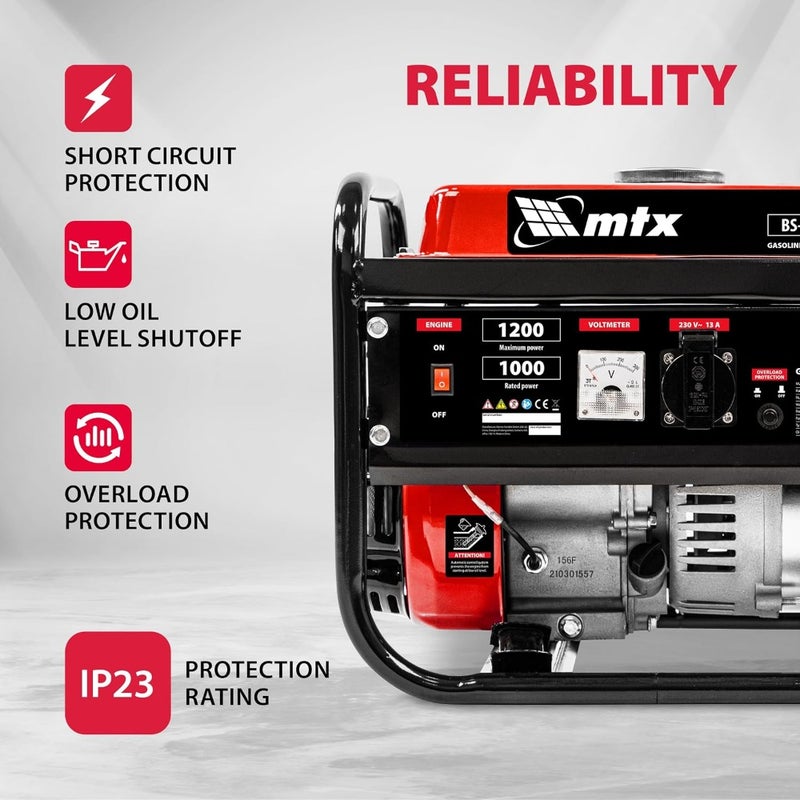 BS-1200 Gasoline Generator 1 kW Power Station, 1.2 kVA Max Output, 230 V, 5.5 L Tank, Manual Start - Image 5