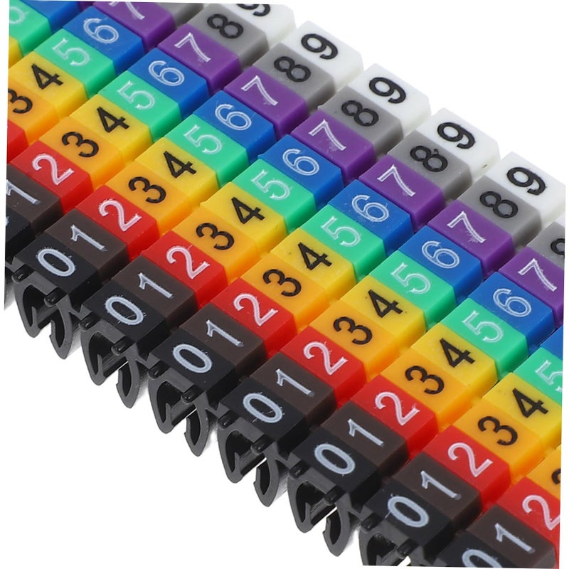 VOSAREA 100pcs Electrical Wire Labels Coded Clip Cable Tags 2x1.5x0.5cm - Image 4