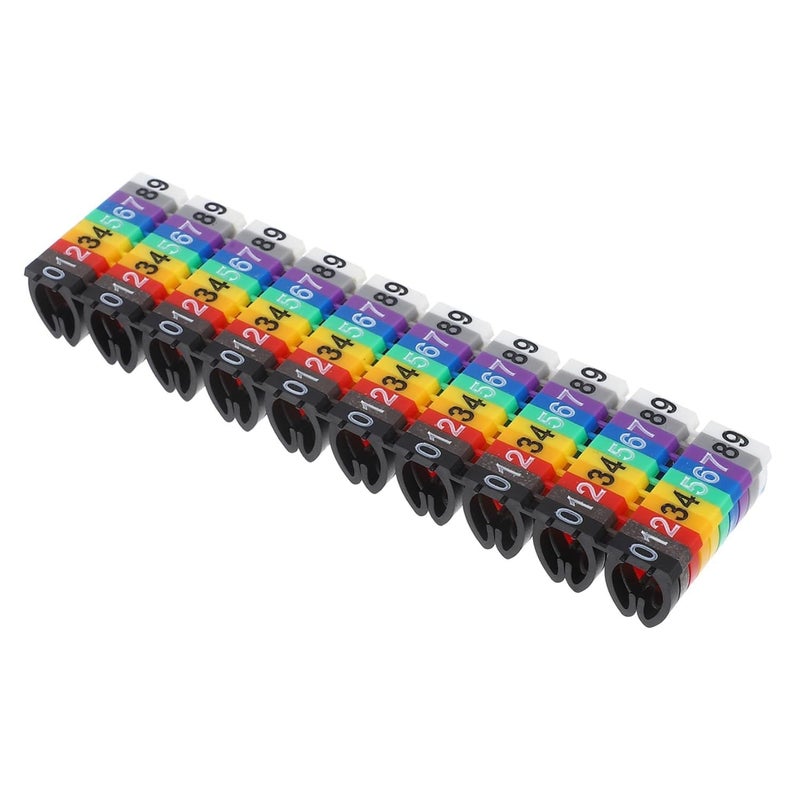 VOSAREA 100pcs Electrical Wire Labels Coded Clip Cable Tags 2x1.5x0.5cm - Image 1