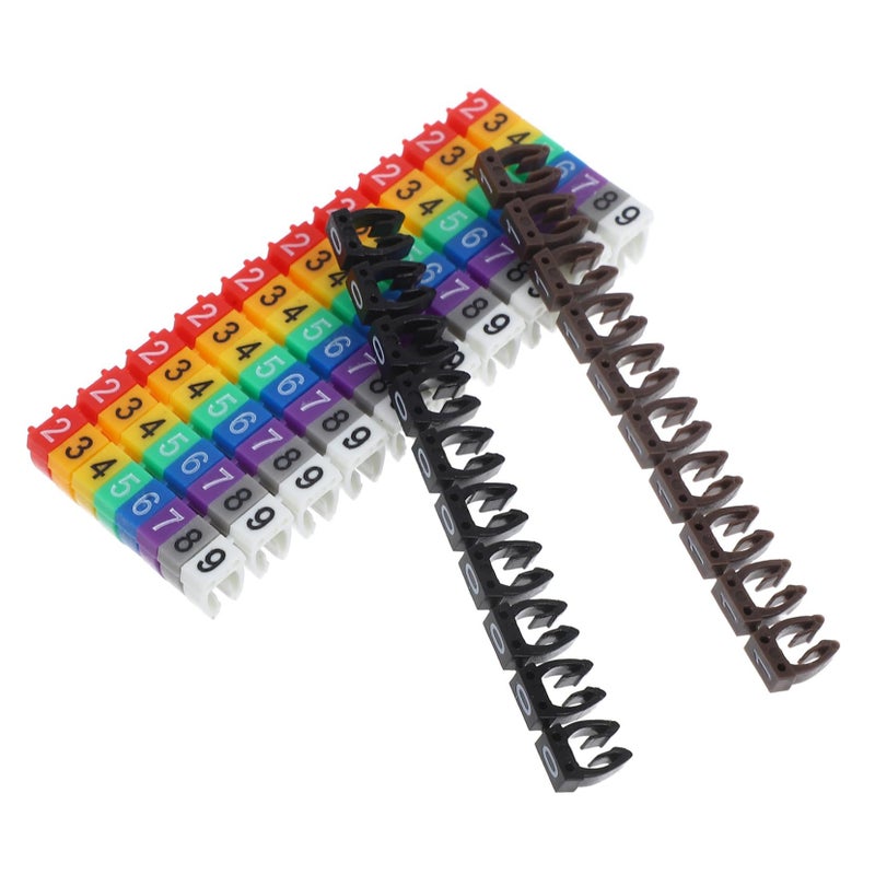 VOSAREA 100pcs Electrical Wire Labels Coded Clip Cable Tags 2x1.5x0.5cm - Image 2