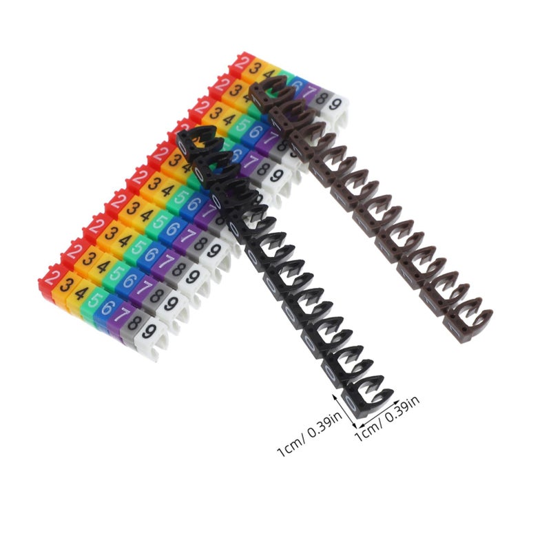 VOSAREA 100pcs Electrical Wire Labels Coded Clip Cable Tags 2x1.5x0.5cm - Image 3