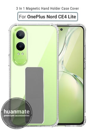 OnePlus Nord CE4 Lite Magnetic Case With Hand Grip Holder & Kickstand - Strong Grip for Magnetic Car Holder, Stylish & Functional, Ultimate Convenience & Hands-Free Viewing - Clear/Grey - pzsku/Z4E2CE252F3F9AC67C0FDZ/45/_/1733430766/2c356c1a-8015-4bb9-bdfd-2002b8182dbf