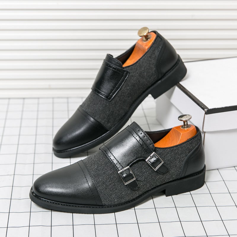Retro Double-Breasted Business Formal Leather Shoes Trendy Large Size Square Leather Shoes British Versatile Leather Shoes - Image 5