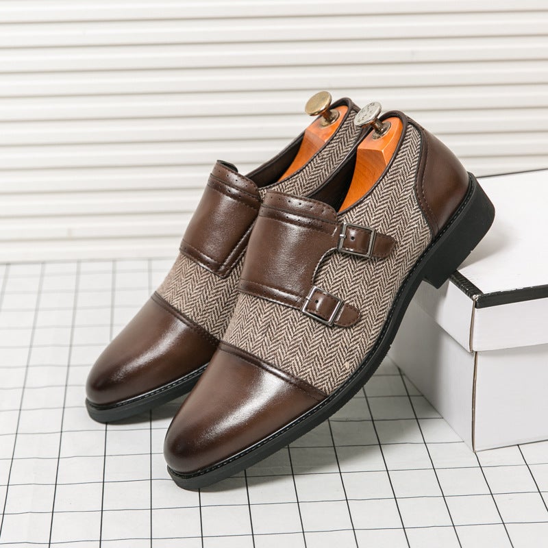 Retro Double-Breasted Business Formal Leather Shoes Trendy Large Size Square Leather Shoes British Versatile Leather Shoes - Image 2