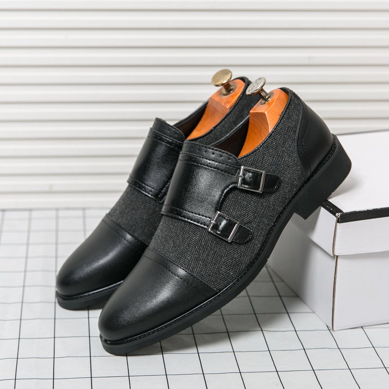 Retro Double-Breasted Business Formal Leather Shoes Trendy Large Size Square Leather Shoes British Versatile Leather Shoes - Image 4