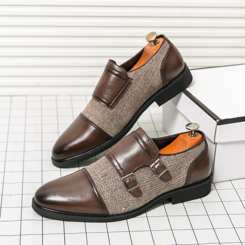 Retro Double-Breasted Business Formal Leather Shoes Trendy Large Size Square Leather Shoes British Versatile Leather Shoes - Image 3
