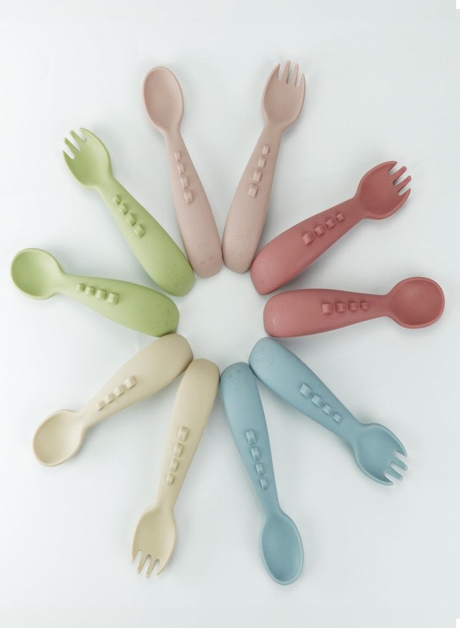 StarKiddo® Soft Silicone Spoon and Fork Set | Silicone Baby Cutlery| Baby Feeding Spoon and Fork| Training Feeding for Kids and Toddlers| BPA Free| Food Grade| Dishwasher Safe (Rose Pink) - Image 5