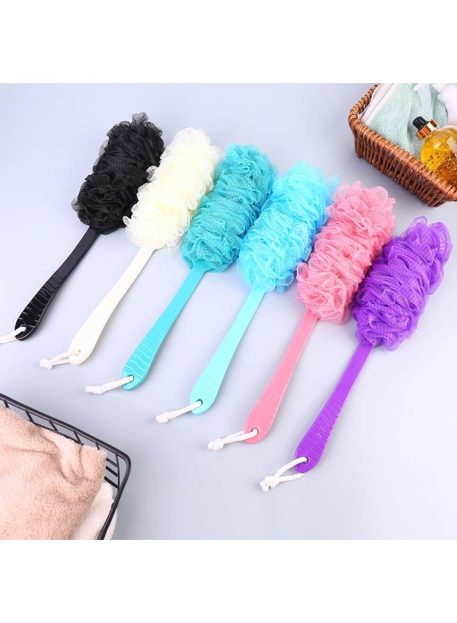 LZCNM Back Scrubber Brush Long Handle for Shower, Loofah On a Stick Sponge Back Brush, Body Exfoliator Scrubber Bath Brush for Men Women, Exfoliating Cleaning Back Scrubber for Elderly (2 Pack-Green+Purple) - Image 5