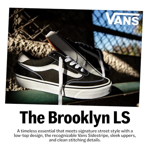 Vans Women's Brooklyn LS Shoe | Low-Top Sneakers for Everyday Wear, Walking, Work & Fashion, Black/White, 10 - Image 2
