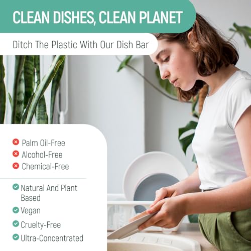 BAMBOEARTH Natural Non-Toxic Dish Washing Soap - Dyes And Fragrance Free - Vegan Cruelty-Free Eco-Friendly And Zero Waste Dishwashing Handmade Solid Bar Soaps Detergent & Biodegradable (Lemon Single) - Image 2