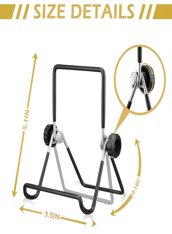 كينينج حامل كتب كينينج مكون من 24 قطعة، حوامل صور قابلة للطي للطاولات، حوامل معدنية مقاس 3.54 بوصة × 5.12 بوصة لعرض الصور، حامل لوحة تقطيع، حامل إطار أسطوانات (أسود) - Image 2
