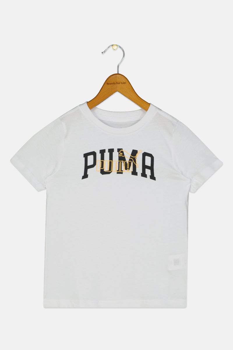 PUMA Kids Boy Sportswear Fit Short Sleeve Training T-Shirt, White - Image 3