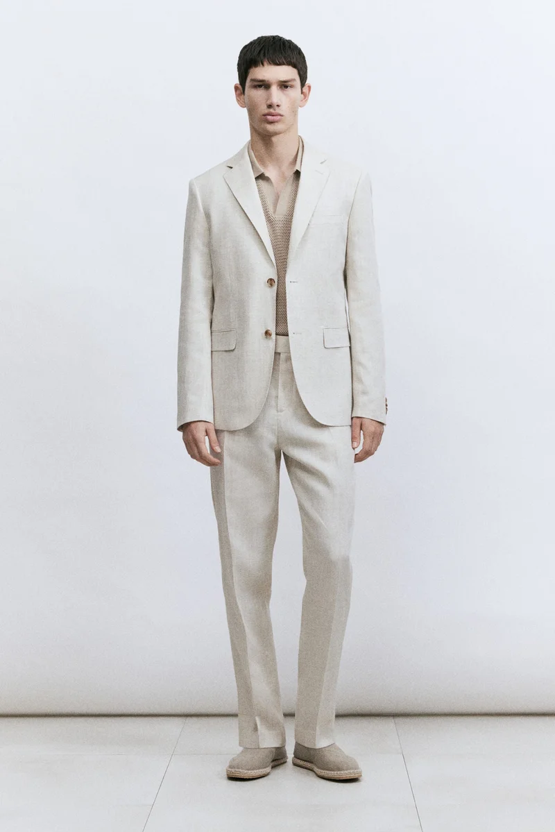 H&M Regular Fit Linen-blend jacket