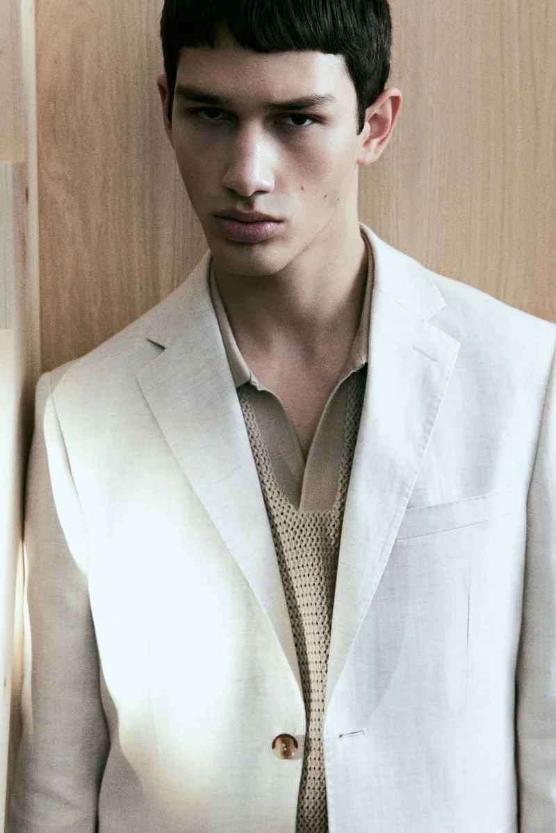 H&M Regular Fit Linen-blend jacket