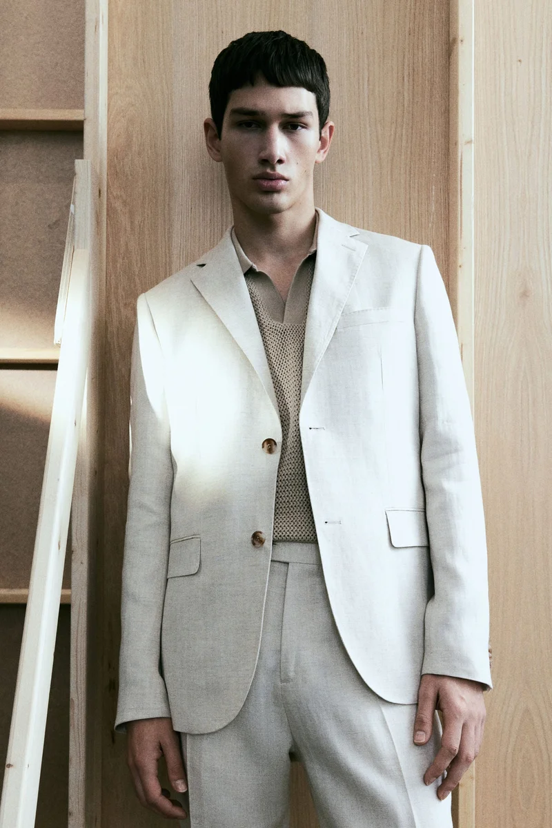 H&M Regular Fit Linen-blend jacket