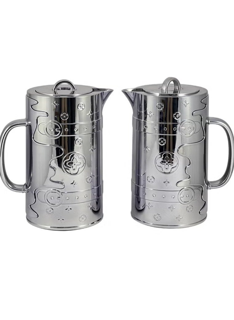 Homemaker Premium 2-Piece 1L Insulated Flask Set – Sleek Silver | Glass Inner & Durable ABS Outer | Leak-Proof, Lightweight & Travel-Friendly | Hot & Cold Beverage Thermos – Made in Turkey  - Image 2