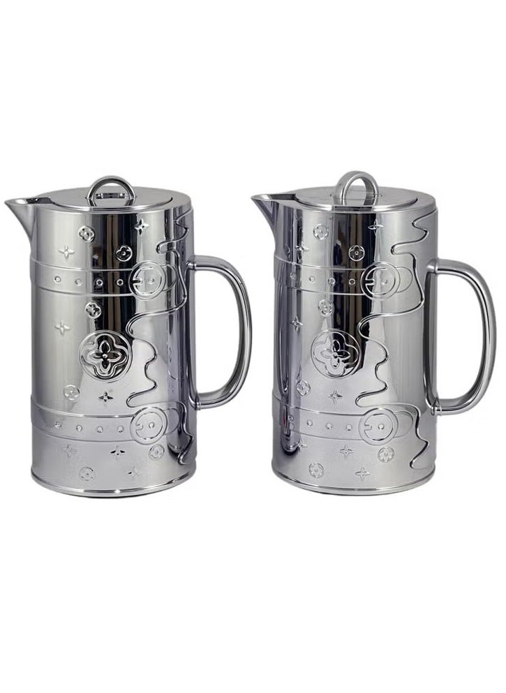 Homemaker Premium 2-Piece 1L Insulated Flask Set – Sleek Silver | Glass Inner & Durable ABS Outer | Leak-Proof, Lightweight & Travel-Friendly | Hot & Cold Beverage Thermos – Made in Turkey  - Image 3