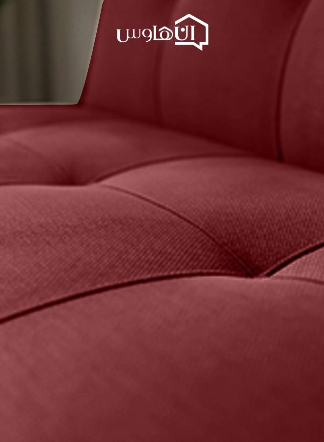 In-House Sandi | 3-Seater Sofabed 2 In 1 Upholstered In Linen 30x177x107 cm  - Burgundy - Image 3