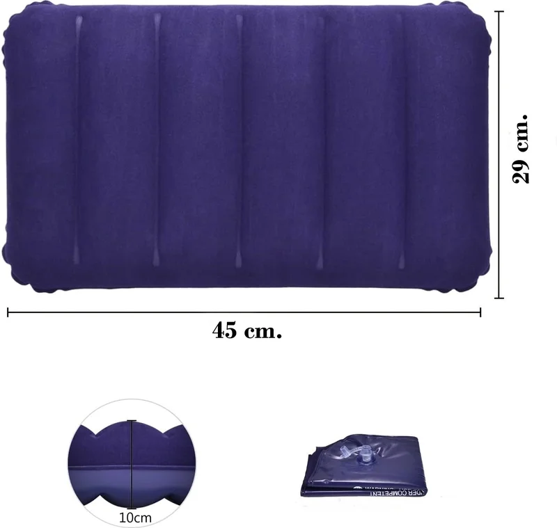 انتكس Inflatable Pillow - Travel Pillow - Camping Pillow - Orthopedic Inflatable Pillow - Inflatable Velvet Pillow - Sea Pillow - Beach Pillow