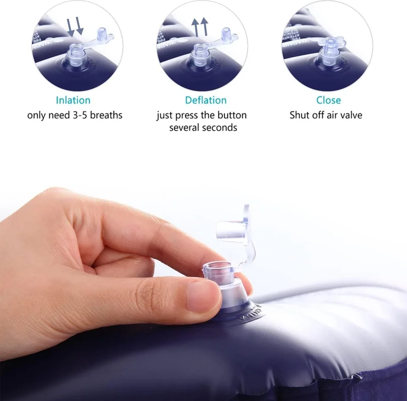 انتكس Inflatable Pillow - Travel Pillow - Camping Pillow - Orthopedic Inflatable Pillow - Inflatable Velvet Pillow - Sea Pillow - Beach Pillow