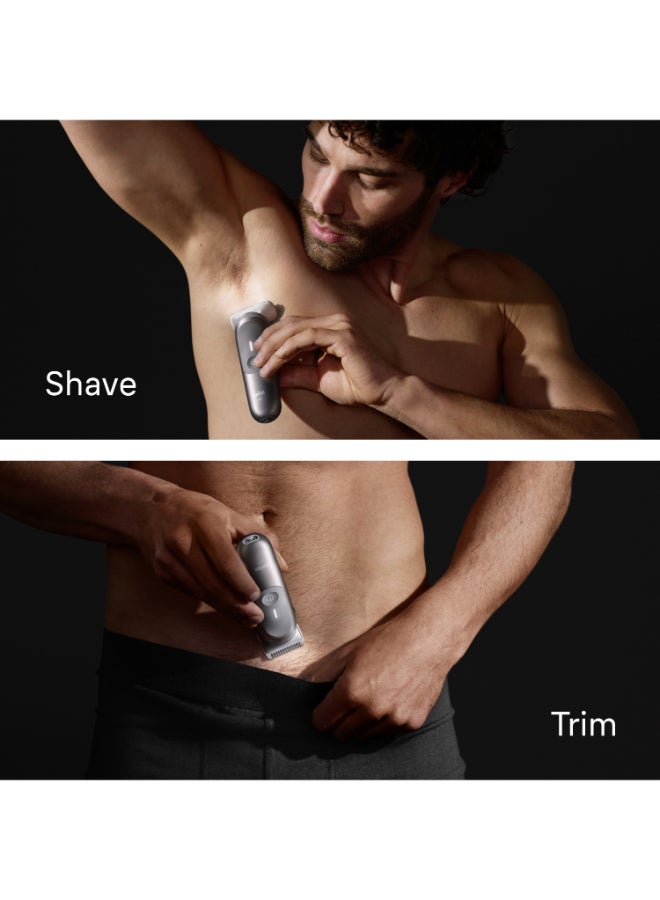 Braun Body Groomer Series 7, +6 Grooming Tools, Trim & Shave Hair, BG7550 Grey - Image 5