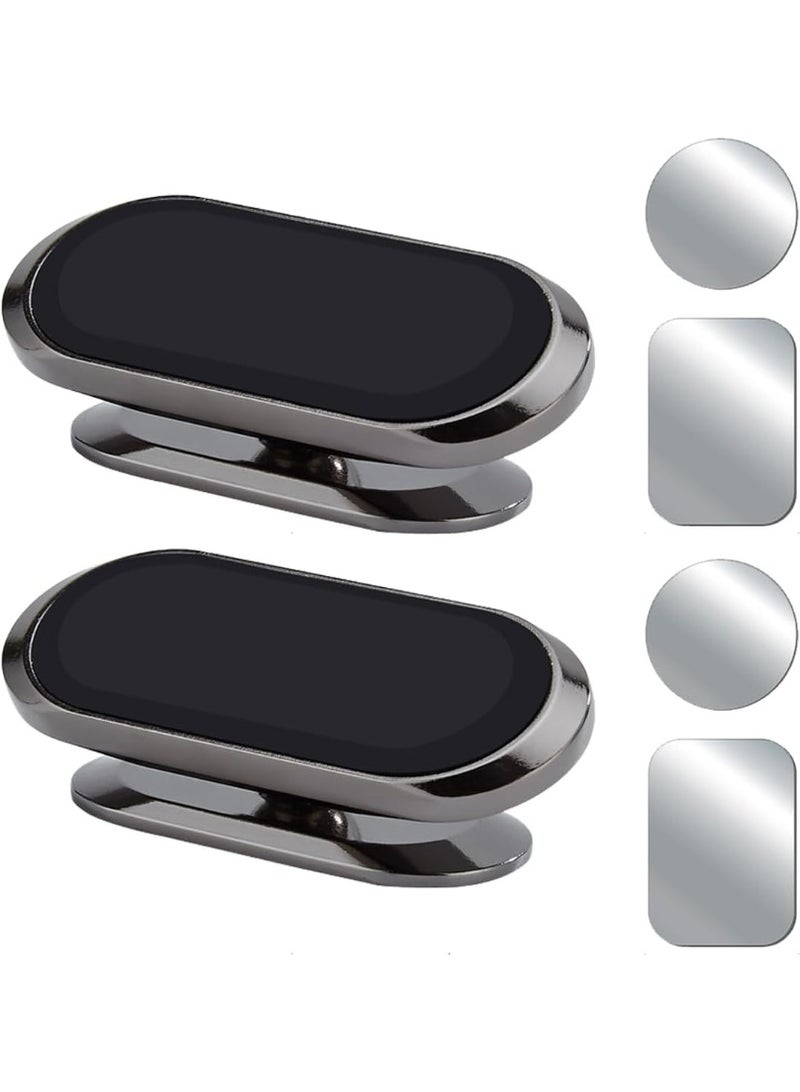 2Pack Magnetic Phone Mount for Car Phone Holder Strong Magnet Mount 360° Adjustable Universal Dashboard Holder Fits All Smartphones with Adhesive Metal Plate Magnetic Patch-Black  - Image 1