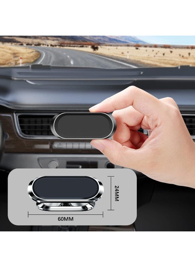 2Pack Magnetic Phone Mount for Car Phone Holder Strong Magnet Mount 360° Adjustable Universal Dashboard Holder Fits All Smartphones with Adhesive Metal Plate Magnetic Patch-Black  - Image 4