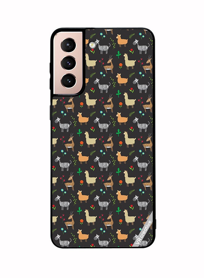 VR CREATIVE Protective Case Cover For Samsung Galaxy S21 5G Jungle Animals Pattern Design Multicolour - Image 1