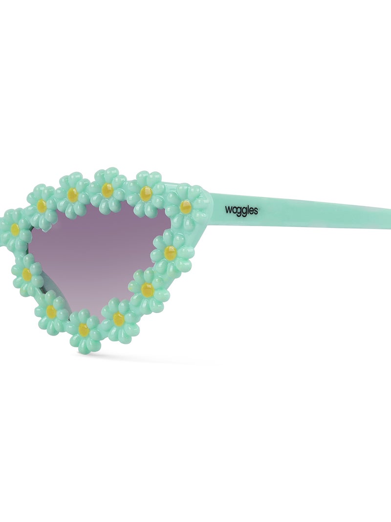 ووجلز نظارات شمسية أنيقة للأطفال بتصميم عين القطة مستقطبة خضراء - Image 2