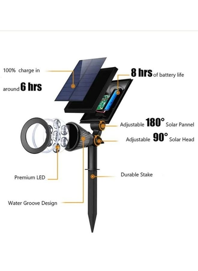Hummer أضواء شمسية للحديقة الخارجية، IP65 مقاومة للماء أضواء المناظر الطبيعية الشمسية، تشغيل وإيقاف تلقائي أضواء المناظر الطبيعية الشمسية مع استشعار مشرق وداكن، حديقة، 7 عيون، 2 واط، أخضر.  - Image 3
