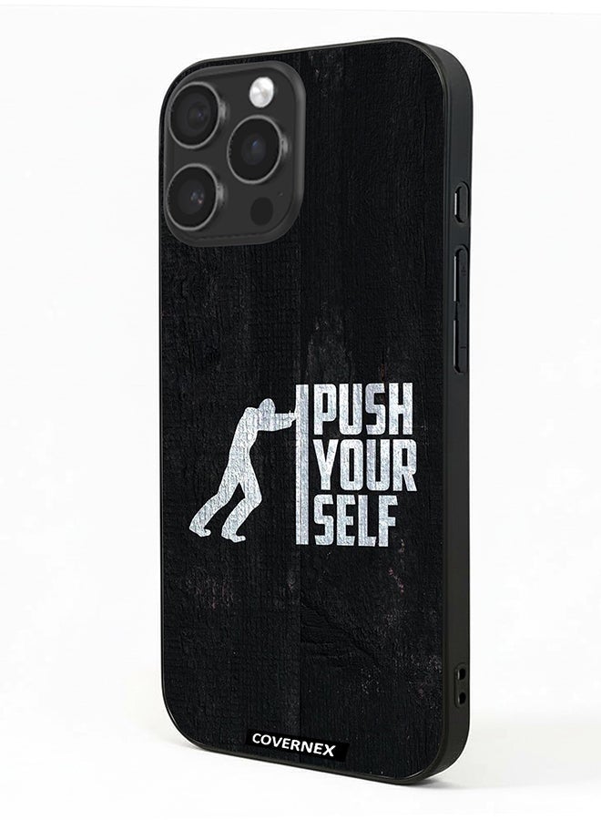 Covernex Apple iPhone 16 Pro Protective Case Cover Printed Featuring Push Yourself - Image 1