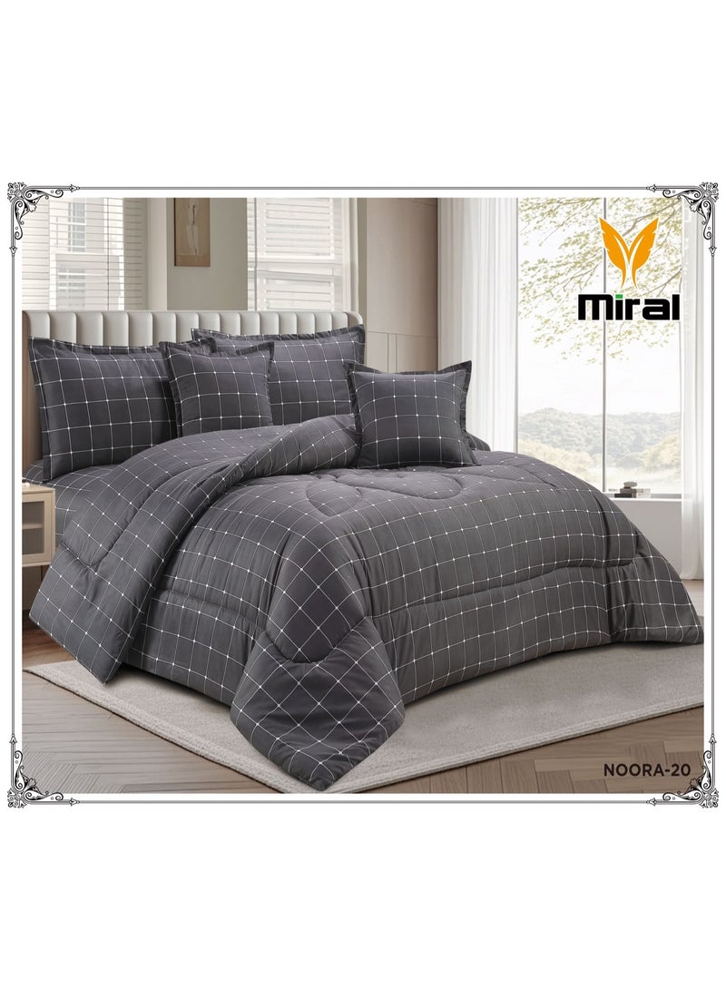 Luxurious and comfortable 6-piece floral summer bedspread set for a double bed (includes filling), size 220 x 240 cm.