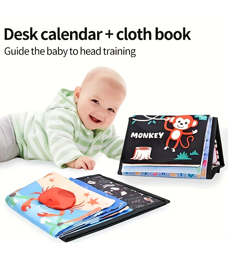 Funhouse Mirror Foldable Early Education Animal Vision Training Pattern Intelligence Tiger Cloth Book Toy - Image 3
