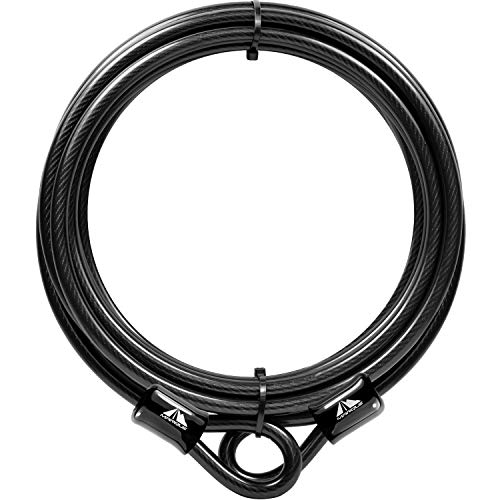 MARQUE Security Steel Cable - 3/8 inch (10 mm) Thick (4', 7', 15', 20' or 30') Vinyl Coated Braided Steel Cable with Double Sealed Looped Ends for U-Lock, Padlock, Disc Lock (15 FT) - Image 1