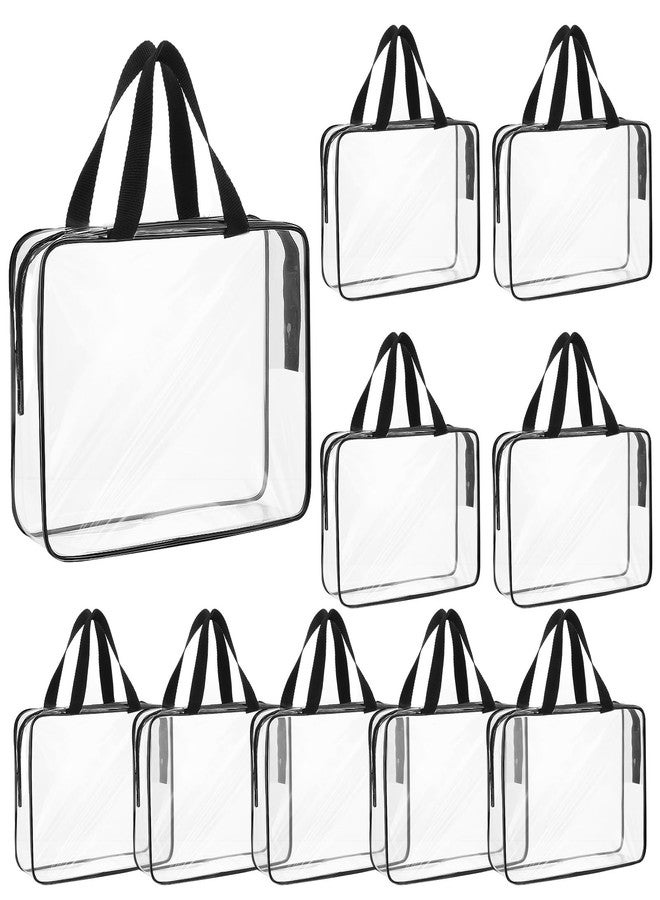 مولين مجموعة مولين من 10 حقائب مكياج شفافة كبيرة الحجم بمقبض بسحاب، حقيبة سفر من مادة PVC مقاومة للماء، مقاس 12 × 9 × 4 بوصة، حقيبة تخزين شفافة للنساء والرجال - Image 1